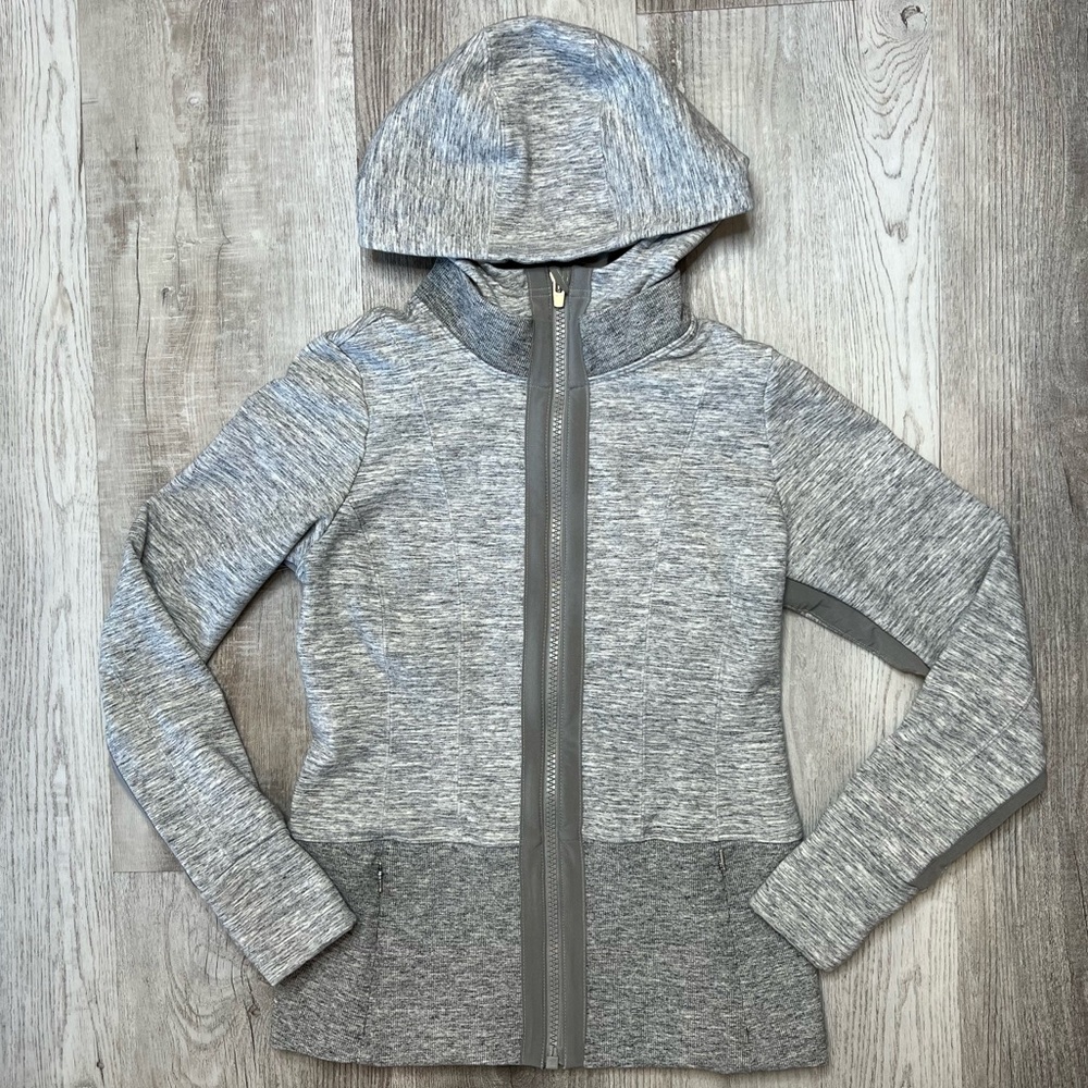 Athleta Victory Fitted Full-Zip Hoodie Heather Grey Women’s Size S Small